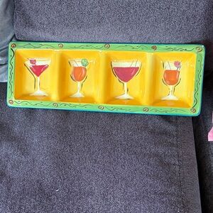 222 Fifth Yellow and Green Cocktail Tray